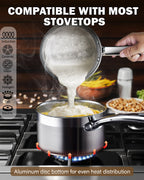 Cooks Standard 8-Piece Stainless Steel Cookware Set with Lids, Induction Compatible