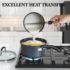 Cook N Home Nonstick Saute Fry Pan (8"/9.5"/12") Professional Hard Anodized Frying Pan 3 Piece Cookware Sets, Dishwasher Safe with Stay-Cool Handles, Black