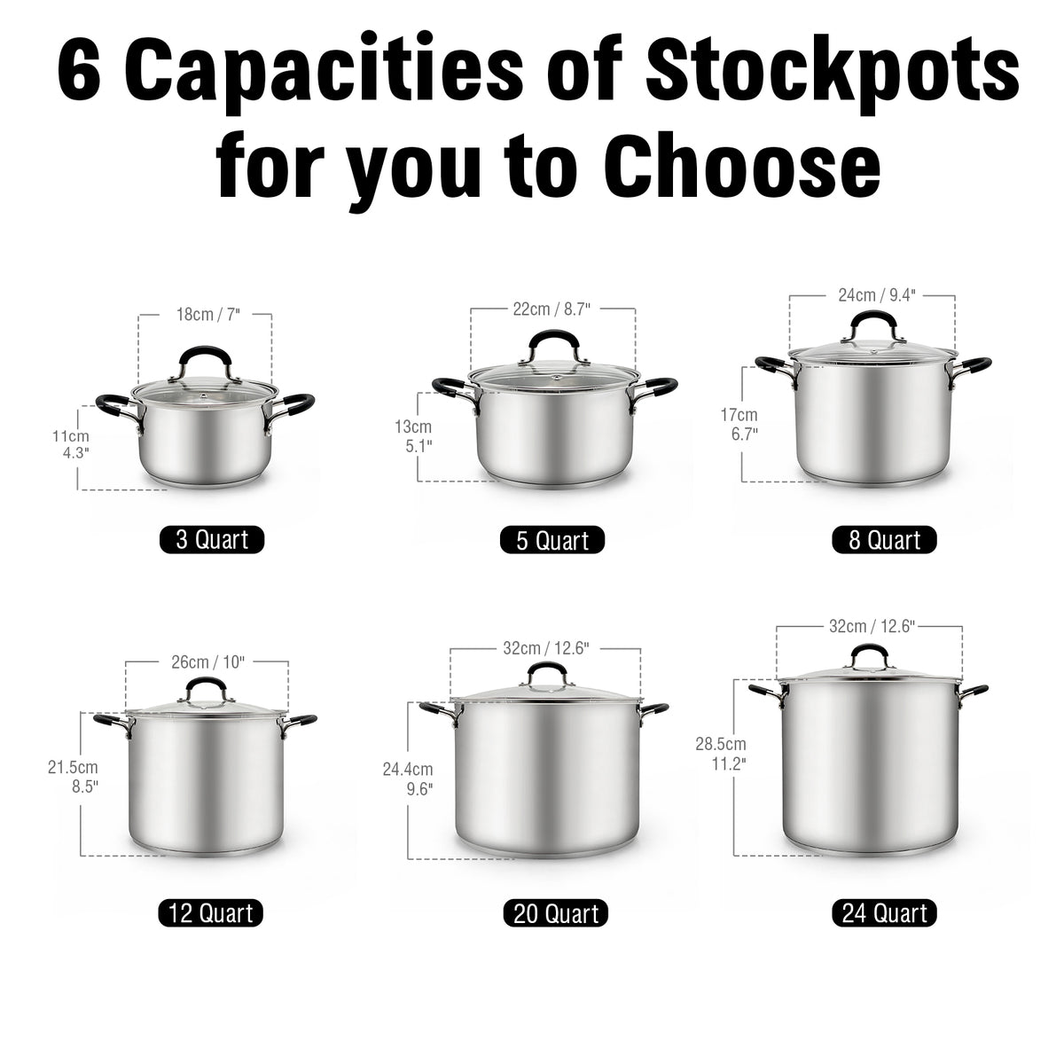 Cook N Home 12-Quart Stainless Steel Stockpot with Glass Lid