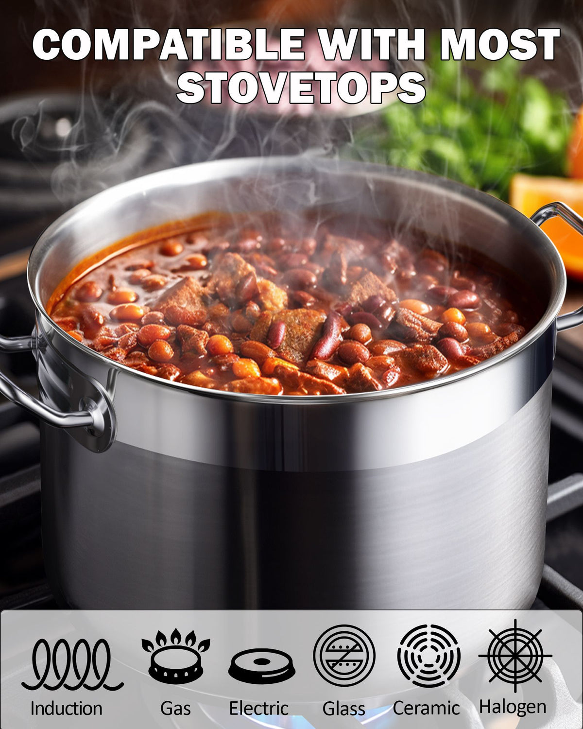 Cooks Standard Stockpots Stainless Steel, 16 Quart Professional Grade Stock Pot with Lid, Silver