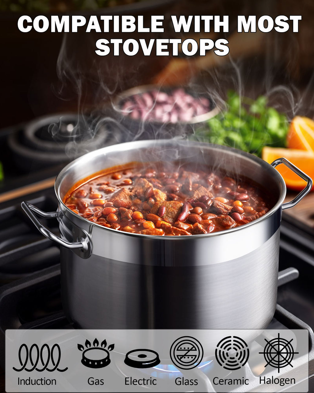 Cooks Standard Professional 11 Quart Stainless Steel Stock Pot with Lid