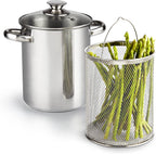 Cook N Home 4-Quart Stainless Steel Deep Fryer Pot with Basket