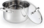 Cook N Home 5-Quart 18/10 Stainless Steel Stockpot with Glass Lid