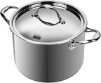 Cooks Standard Stainless Steel Stockpot 8-Quart, Multi-Ply Full Clad Cooking Stock Pot with Lid, Dishwasher Safe, Oven Safe 500°F, Silver