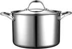 Cooks Standard Stainless Steel Stockpot 8-Quart, Multi-Ply Full Clad Cooking Stock Pot with Lid, Dishwasher Safe, Oven Safe 500°F, Silver