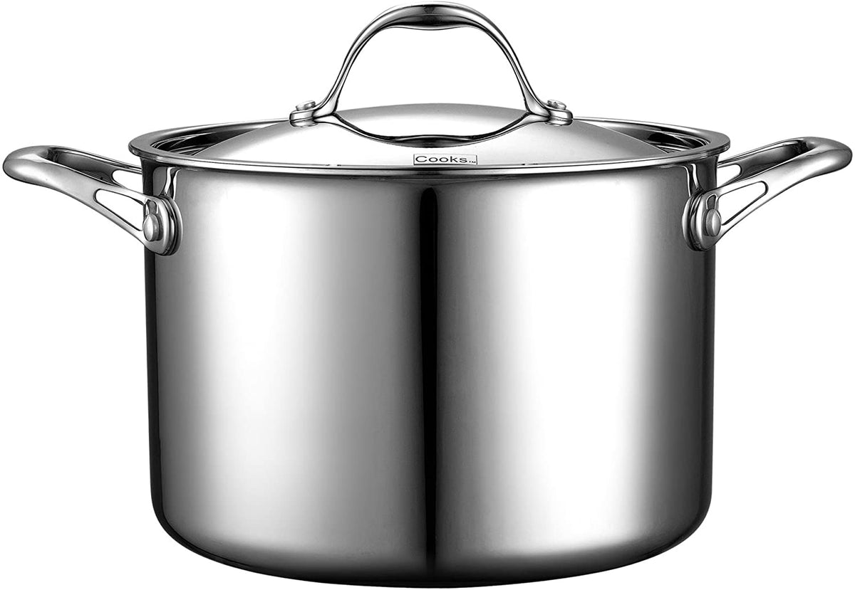 Cooks Standard Stainless Steel Stockpot 8-Quart, Multi-Ply Full Clad Cooking Stock Pot with Lid, Dishwasher Safe, Oven Safe 500°F, Silver
