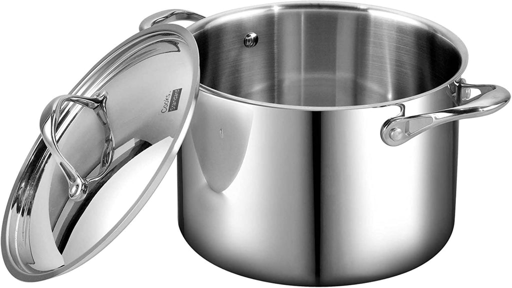 Cooks Standard Stainless Steel Stockpot 8-Quart, Multi-Ply Full Clad Cooking Stock Pot with Lid, Dishwasher Safe, Oven Safe 500°F, Silver