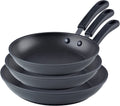 Cook N Home Nonstick Saute Fry Pan (8"/9.5"/12") Professional Hard Anodized Frying Pan 3 Piece Cookware Sets, Dishwasher Safe with Stay-Cool Handles, Black