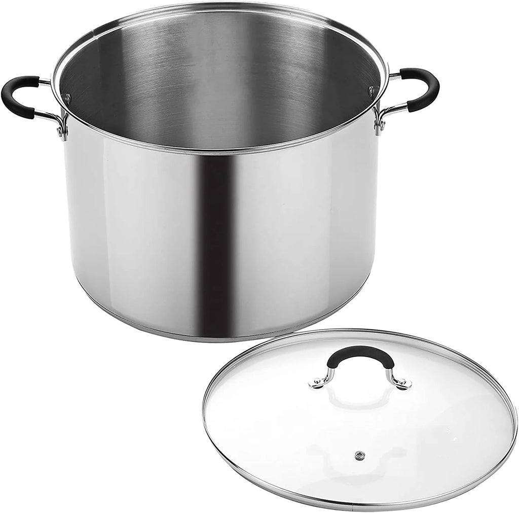 Cook N Home 24-Quart Stainless Steel Stockpot with Glass Lid