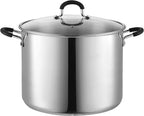 Cook N Home 24-Quart Stainless Steel Stockpot with Glass Lid