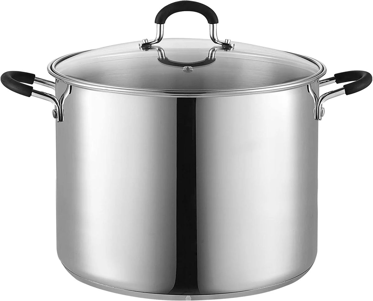 Cook N Home 24-Quart Stainless Steel Stockpot with Glass Lid