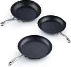 Cooks Standard Frying Omelet Pan Set, 3-Piece Classic Hard Anodized Nonstick 8-Inch/10.5-Inch/12-Inch Saute Skillet Egg Pan, Black