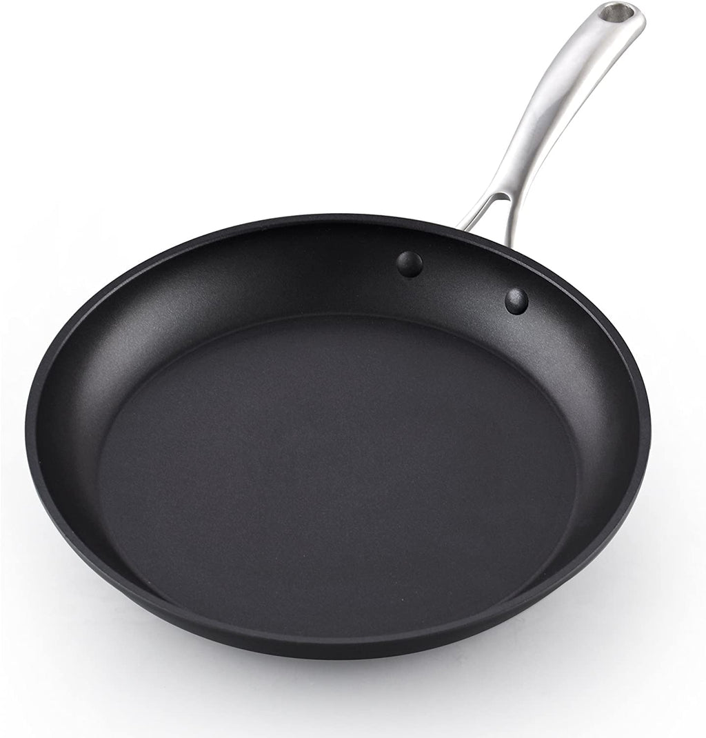 Cooks Standard Frying Omelet Pan Set, 3-Piece Classic Hard Anodized Nonstick 8-Inch/10.5-Inch/12-Inch Saute Skillet Egg Pan, Black