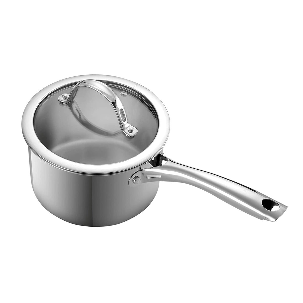Cooks Standard 2-Quart 18/10 Stainless Steel Saucepan with Glass Lid