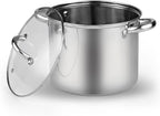 Cook N Home 12-Qt Basic Stainless Steel Stockpot with Glass Lid, 02728