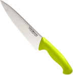 Cook N Home Chef's Knife Multi-Purpose 8-Inch, Straight Edge High Carbon German Stainless Steel Sharp Kitchen Knife, Ergonomic Handle, Green