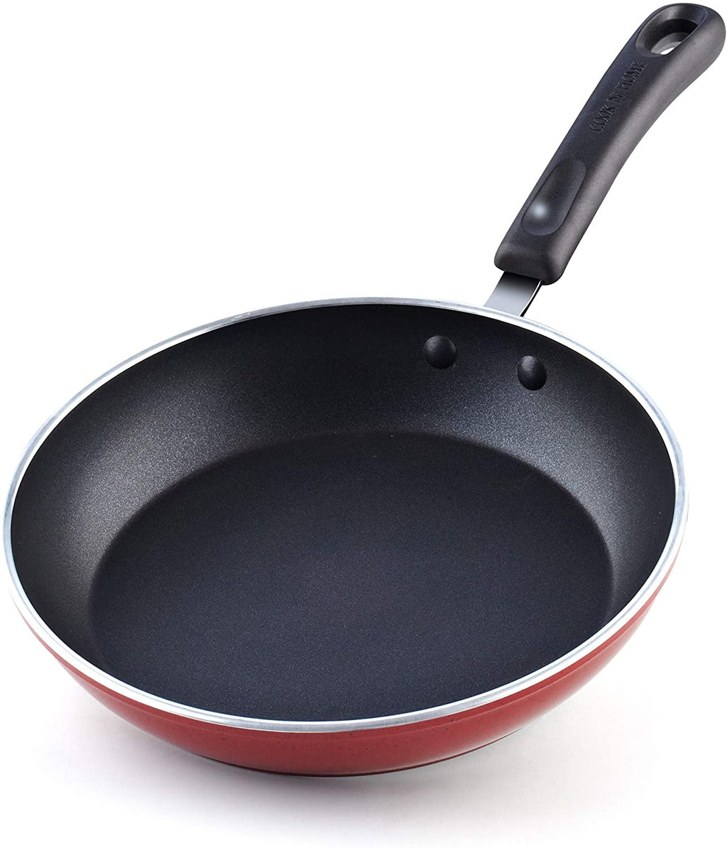Cook N Home 12-Piece Nonstick Cookware Set, Pots and Pans, Induction Compatible, Marble Red