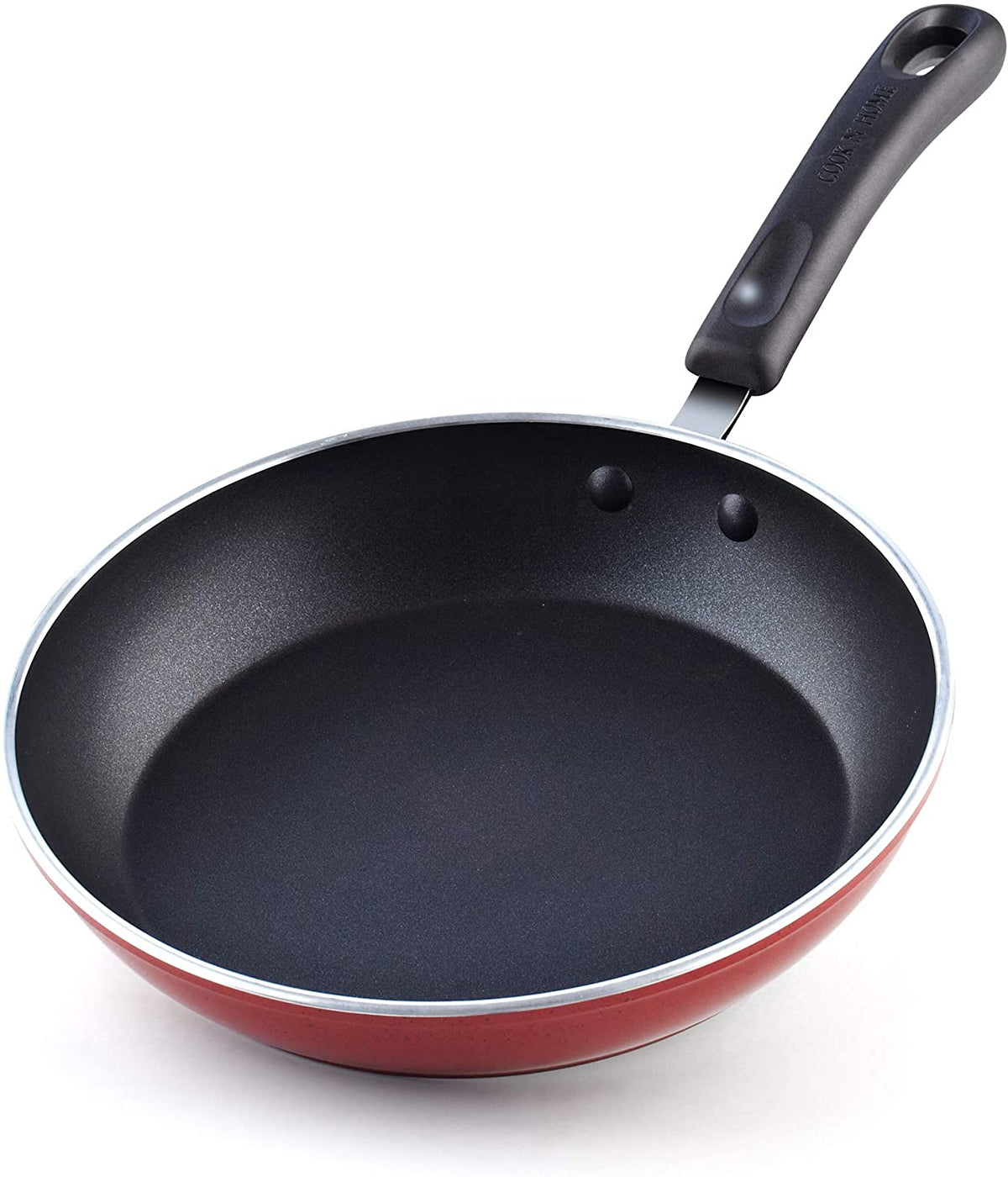 Cook N Home 12-Piece Nonstick Cookware Set, Pots and Pans, Induction Compatible, Marble Red