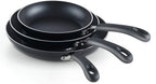Cook N Home Basics Nonstick Saute Skillet Fry Pan 3-Piece Set, 8 inch/9.5-Inch/11-inch Non-Stick Frying Pans, Black
