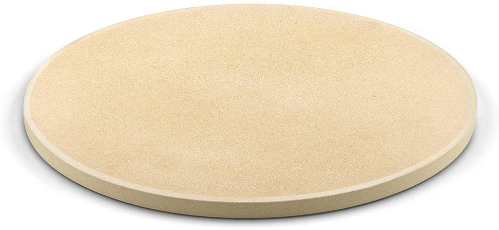Cook N Home 02661 Pizza Grilling Baking Stone with Scraper, 14-Inch Round Heavy Duty Cordierite Bread Stone for Oven and Grill, Thermal Shock Resistant Ideal for Baking Golden Crisp Crust Pizza
