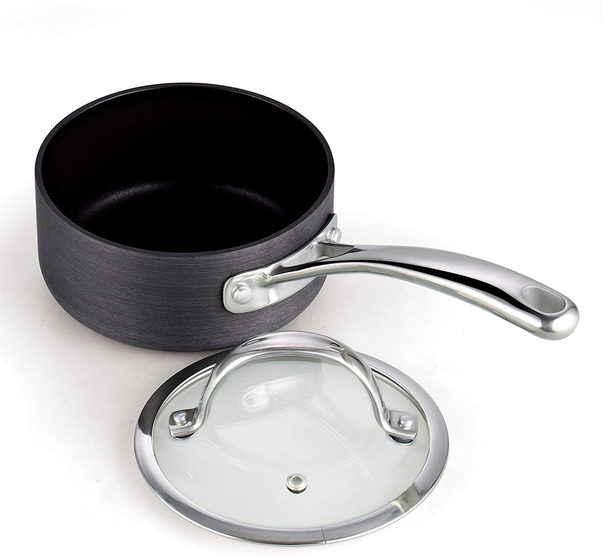 Cooks Standard 1-Quart Hard Anodized Nonstick Saucepan with Glass Lid