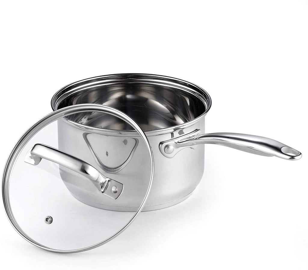Cook N Home 3-Quart 18/10 Stainless Steel Saucepan with Lid