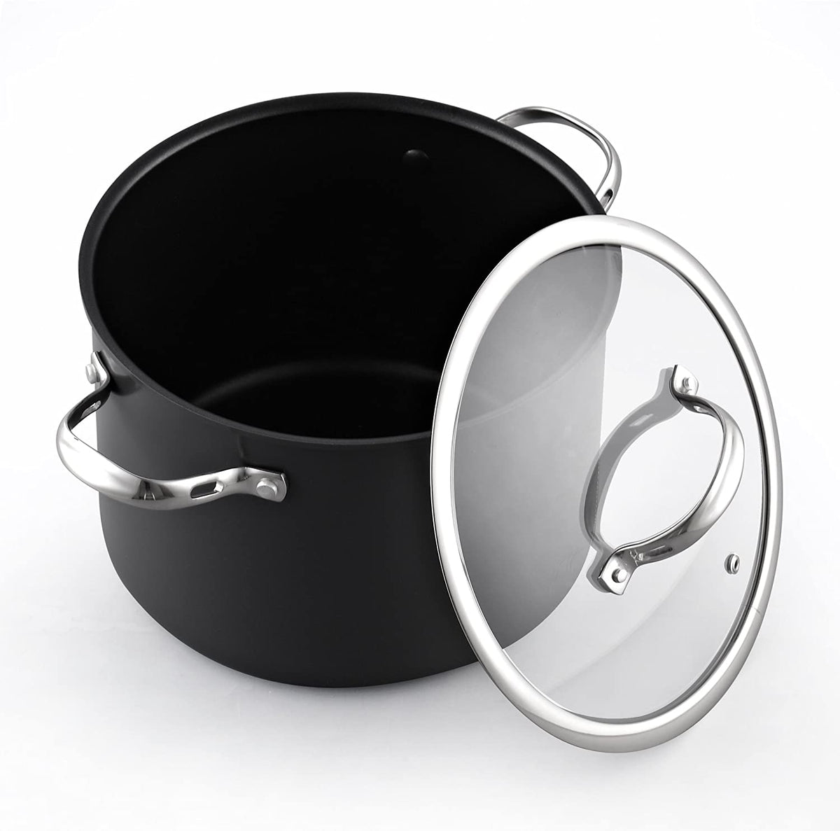 Cooks Standard 8-Quart Hard Anodized Nonstick Stockpot with Glass Lid