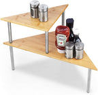 Cook N Home 02649 Corner Storage Shelf Organizer, 2 Tier, Bamboo