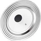 Cook N Home Stainless Steel with Glass Center Universal Lid fits 8, 10. 25, 11, & 12"