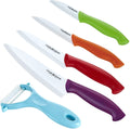Cook N Home 9-Piece Ceramic Knife Set with Sheaths, Multicolor