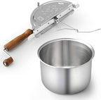 Cook N Home Stovetop Popcorn Popper with Crank, 6 Quart Stainless Steel Popcorn Pot, Silver