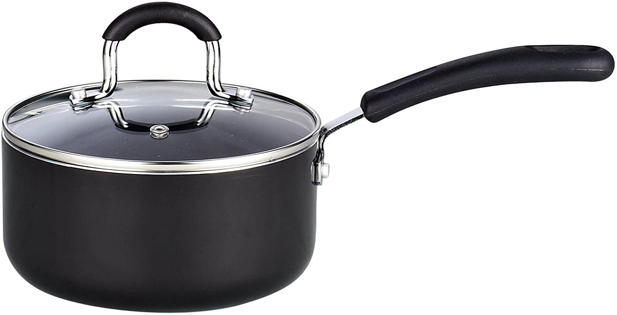 Cook N Home Pots and Pans Nonstick Kitchen Cookware Sets include Saucepan Frying Pan Stockpots 8-Piece, Heavy Gauge, Stay Cool Handle, Black