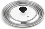 Cook N Home Stainless Steel with Glass Center Universal Lid fits 8, 10. 25, 11, & 12"