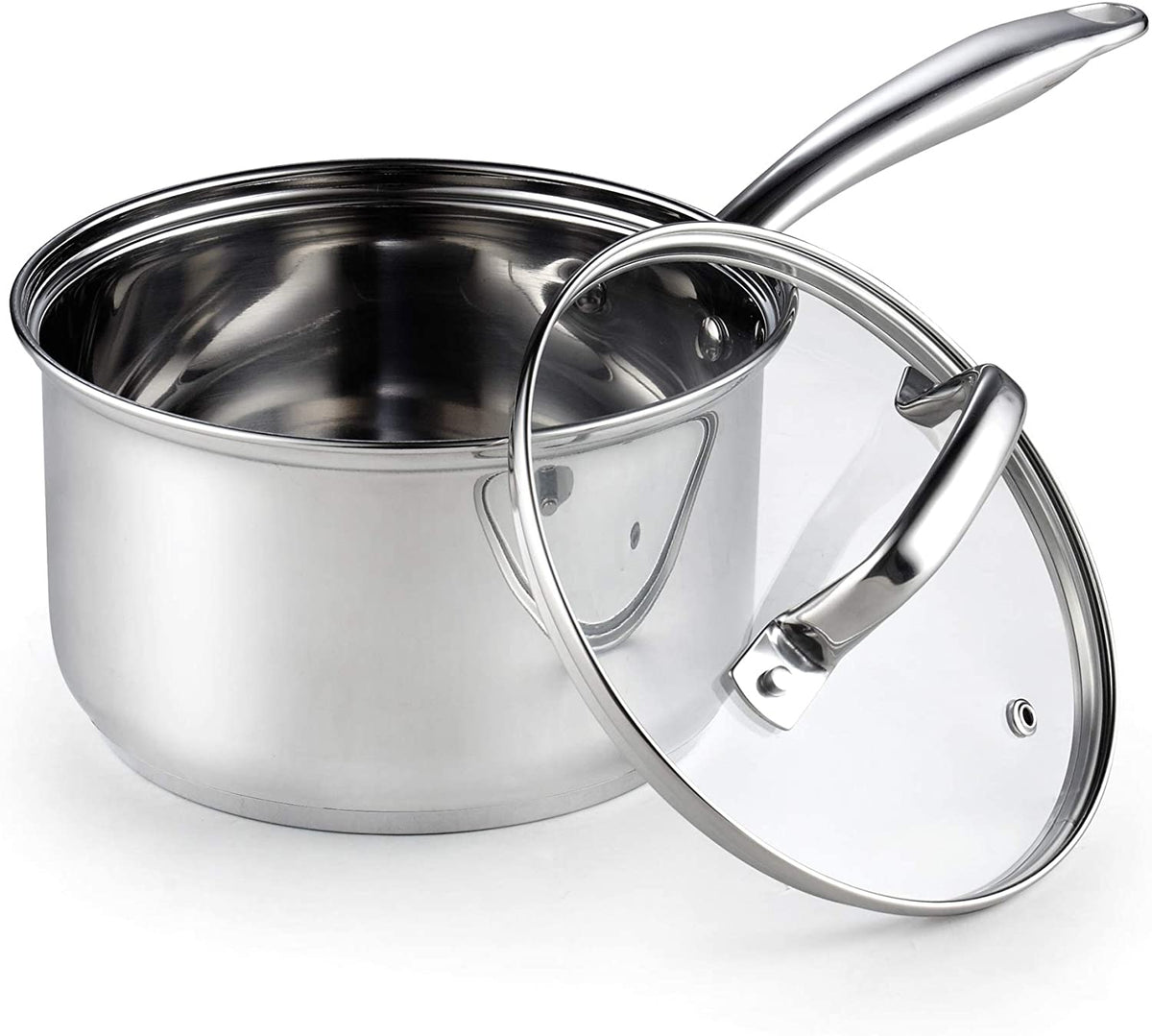 Cook N Home 3-Quart 18/10 Stainless Steel Saucepan with Lid