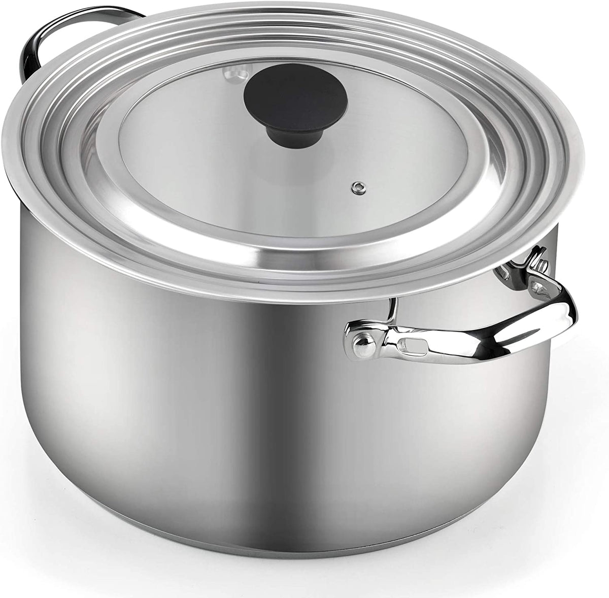 Cook N Home Stainless Steel with Glass Center Universal Lid fits 8, 10. 25, 11, & 12"