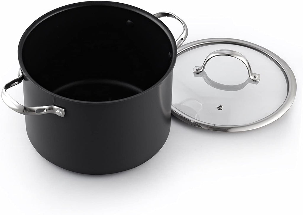 Cooks Standard 8-Quart Hard Anodized Nonstick Stockpot with Glass Lid