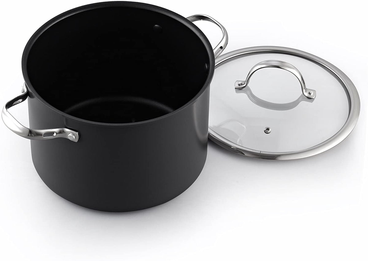 Cooks Standard 8-Quart Hard Anodized Nonstick Stockpot with Glass Lid