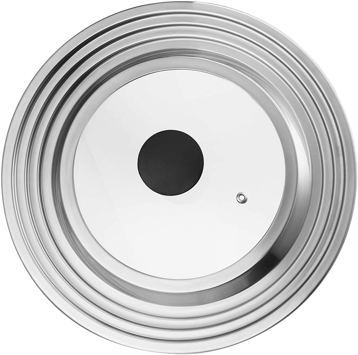 Cook N Home Stainless Steel with Glass Center Universal Lid fits 8, 10. 25, 11, & 12"