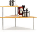 Cook N Home 02649 Corner Storage Shelf Organizer, 2 Tier, Bamboo