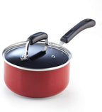 Cook N Home 12-Piece Nonstick Cookware Set, Pots and Pans, Induction Compatible, Marble Red