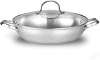 Cooks Standard 12-Inch Stainless Steel Wok Stir Fry Pan with Glass Lid
