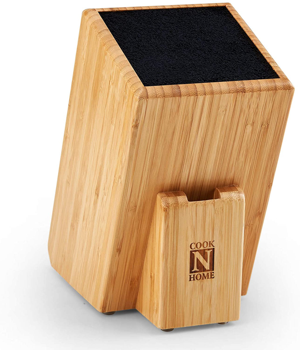 Cook N Home Universal Knife Storage Holder, 5.5x5.5x10-inch, Bamboo
