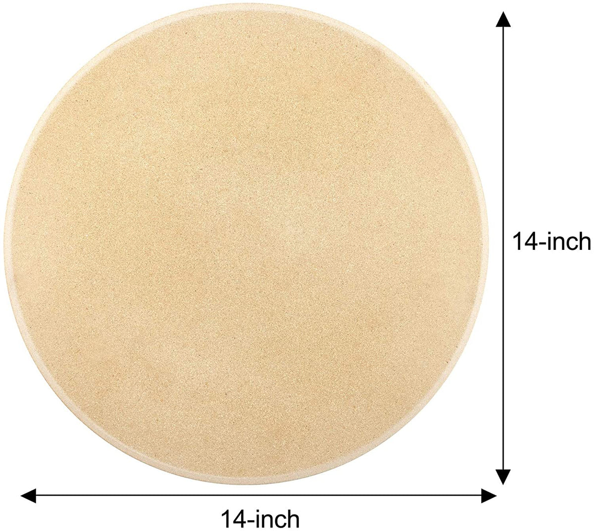 Cook N Home 02661 Pizza Grilling Baking Stone with Scraper, 14-Inch Round Heavy Duty Cordierite Bread Stone for Oven and Grill, Thermal Shock Resistant Ideal for Baking Golden Crisp Crust Pizza