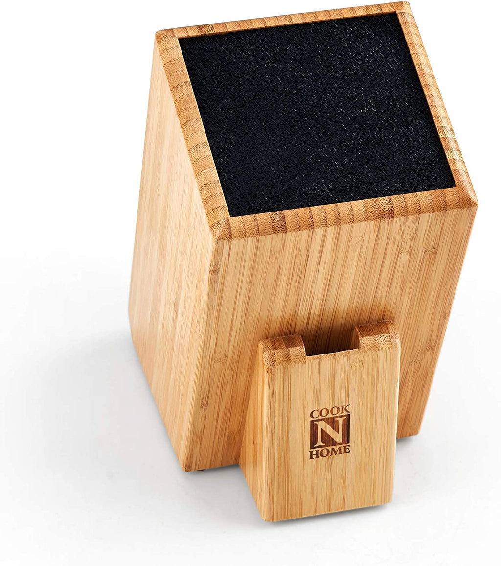 Cook N Home Universal Knife Storage Holder, 5.5x5.5x10-inch, Bamboo