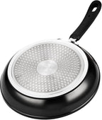 Cook N Home 3-Piece set Saute Pan with Non-Stick Coating Induction Compatible Bottom, Black, Large