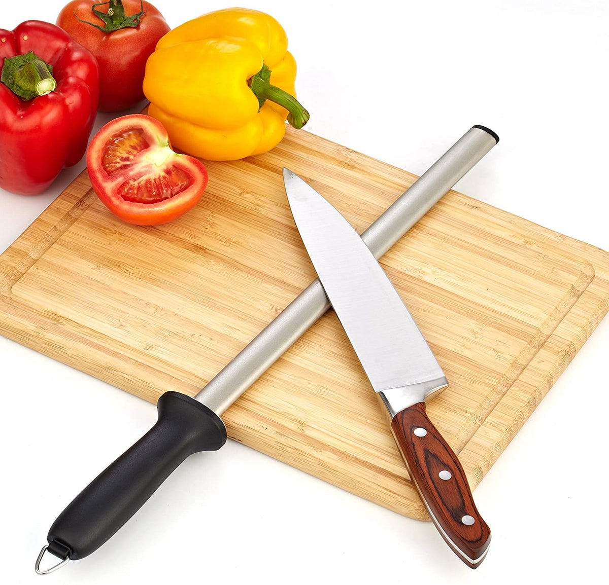 Cooks Standard Professional Diamond Rod Knife Sharpening Steel, 12-Inch/30cm
