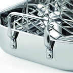 Cooks Standard 16-Inch Stainless Steel Roaster Pan with V-Rack, 12-Quart, Oven Safe