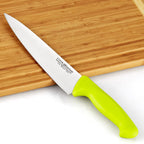 Cook N Home Chef's Knife Multi-Purpose 8-Inch, Straight Edge High Carbon German Stainless Steel Sharp Kitchen Knife, Ergonomic Handle, Green