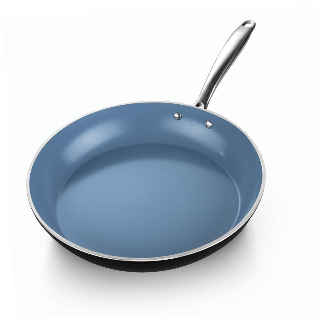 Cook N Home Ceramic Nonstick Coating Saute Fry Pan 12-inch , Grey