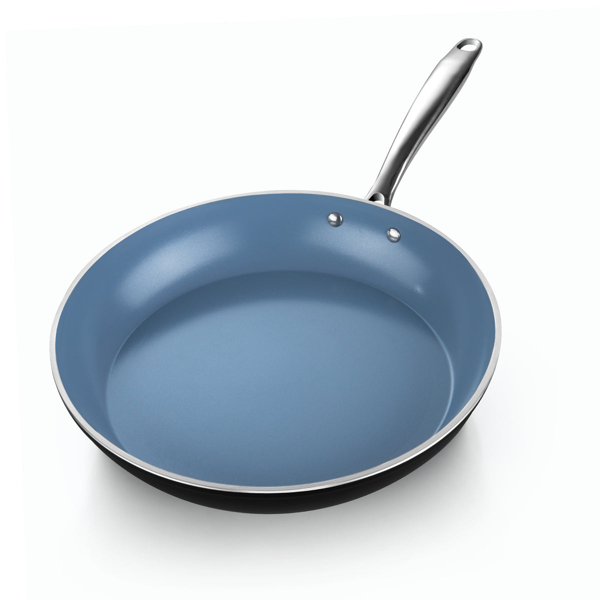 Cook N Home Ceramic Nonstick Coating Saute Fry Pan 12-inch , Grey